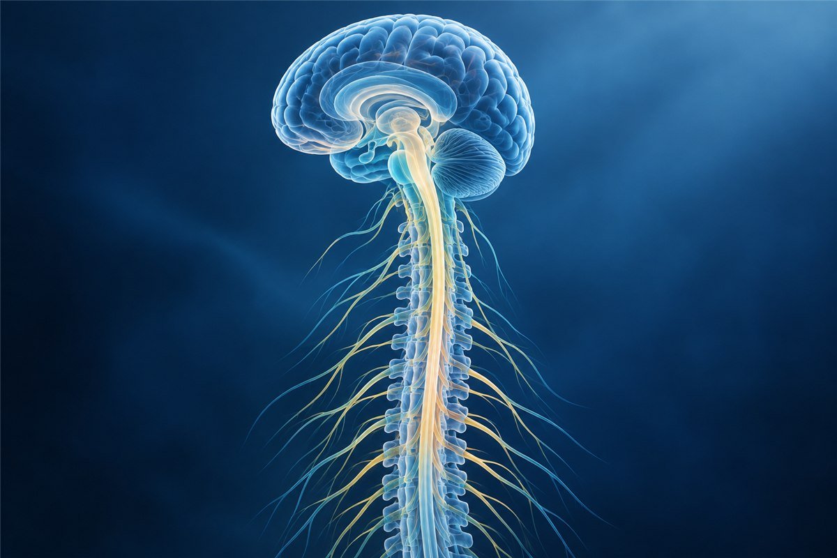 Brain and spinal cord illustration